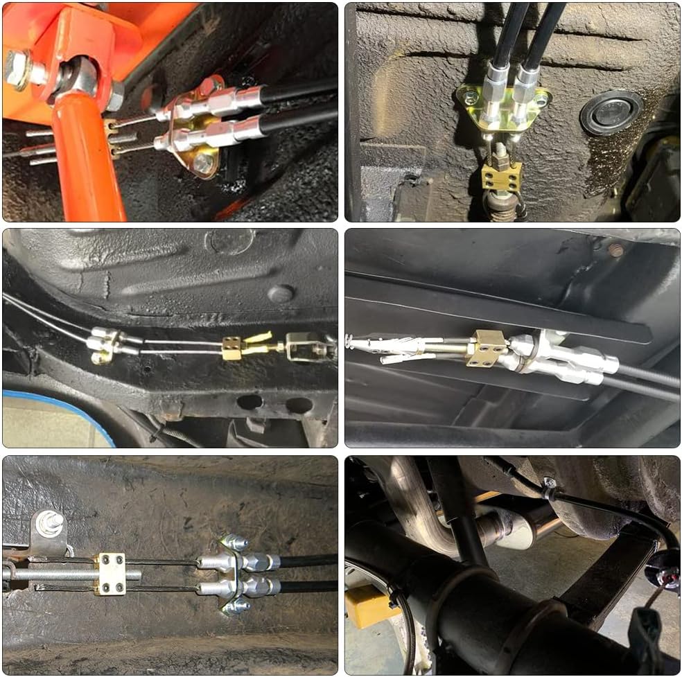 330-9371 Universal Rear Parking Brake Cable Kit Emergency Brake Cable Kit Disc/Drum Parking Brake Cable Kit 110" Long Cables