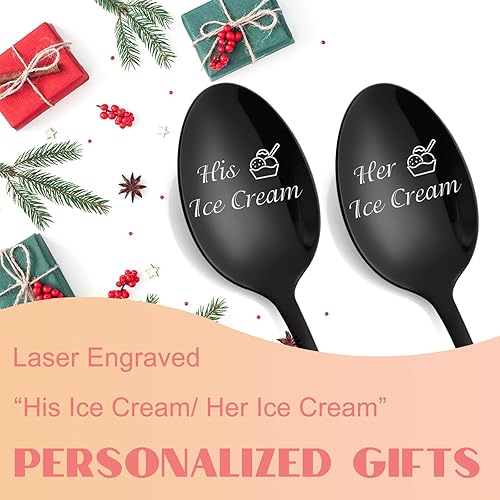 Miniatura 3 de Regalos de aniversario de boda para parejas, regalos para parejas, cuchara de helado personalizada, regalos para él y ella, regalos de cumpleaños,