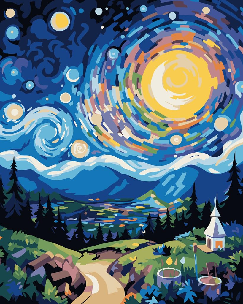 LovetheFamily ブラックホール星と流星星空 数字油絵 数字キット塗り絵