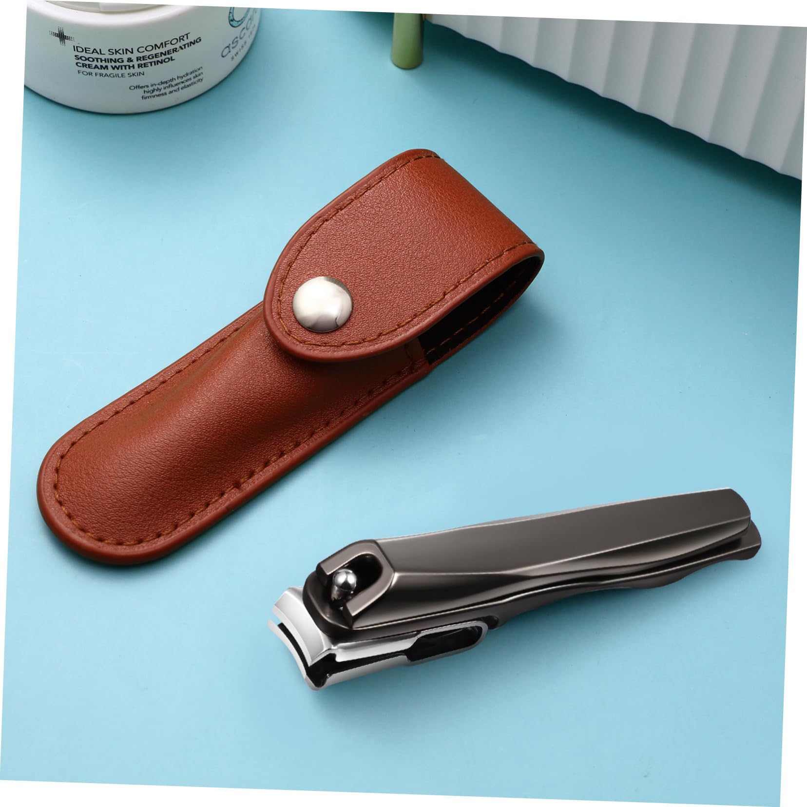 FRCOLOR Stainless Steel Nail Clippers Fingernail Trimmer Rotatable Design Nail Cutters for Men Women Toenail Clippers Nail Care Kit