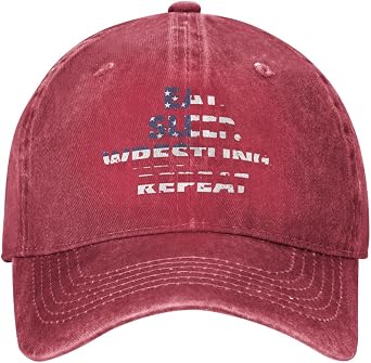 Eat Sleep Wrestle Repeat Wrestling Vintage Baseball Cap Unisex Adjustable