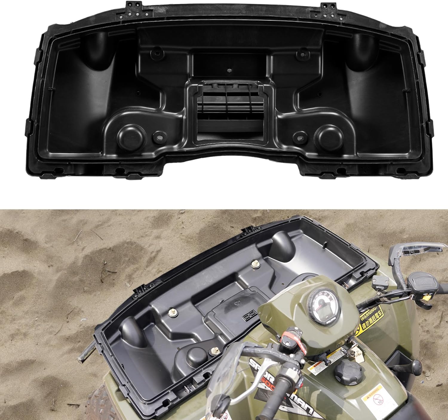 A & UTV PRO Front Lower Box for Polaris Sportsman 400 450 500 600 700 800 X2 2005-2010, ATV Front Cargo Rack Lower Storage Box Accessories, Replace OEM # 2203484, 1PC front storage