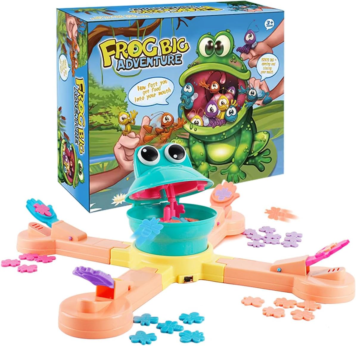 Classic Feed Frog Board Game,Multiplayer Athletic Game,Frog Eating Bugs Game,Exercise The Speed of The Reaction Game,Surprise Exciting Family and Friend Party Games,Suitable for 3+ Boys ＆ Girls