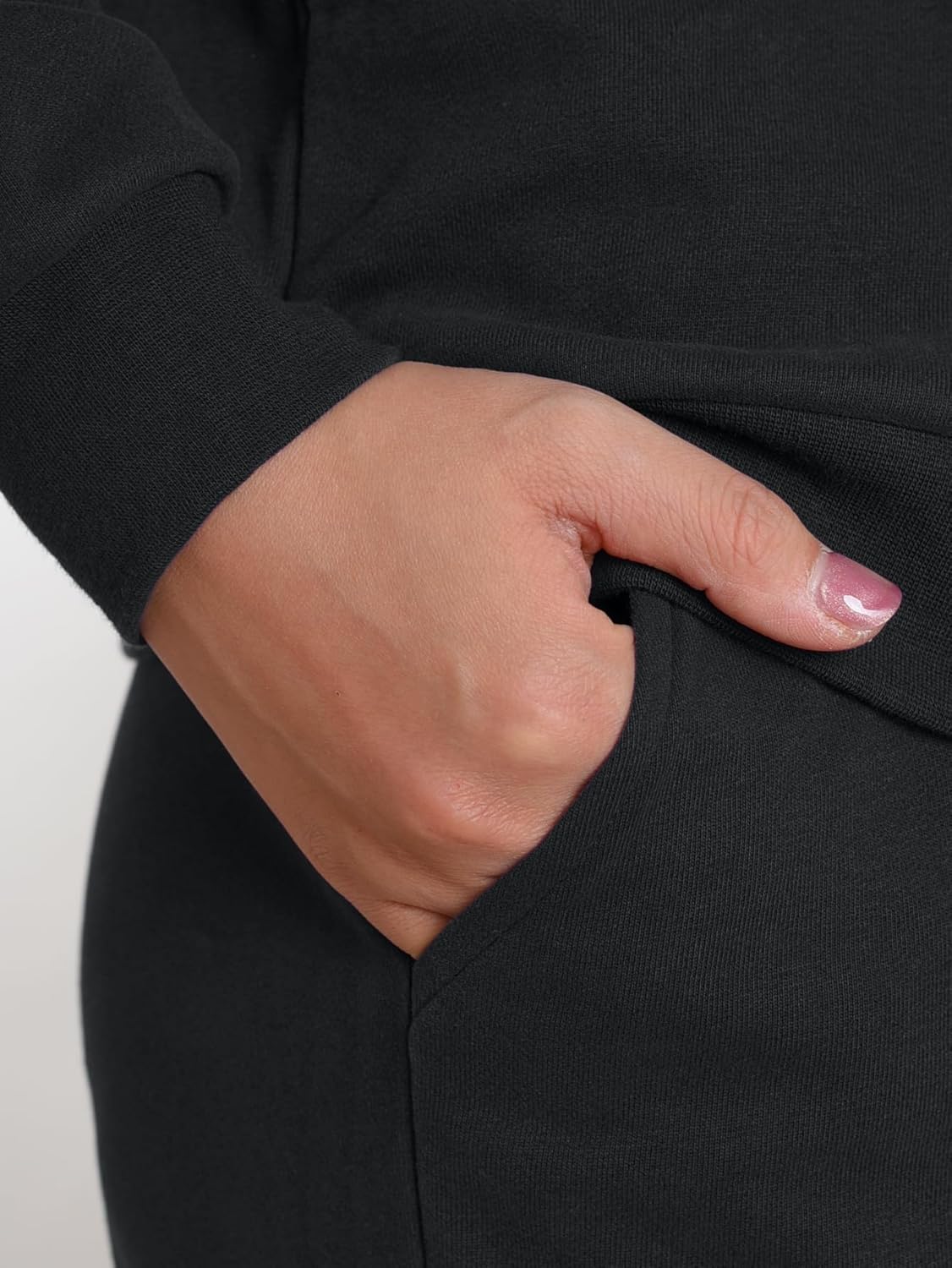 Weintee Women's Petite Sweatsuits Cotton Jogging Suits Wide Leg Sweatpants Sets - Image 3