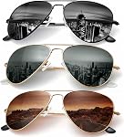KALIYADI Lunettes de soleil Aviator Classic pour Hommes Femmes Voiture Lunettes de Soleil Polarized Lens UV Blocage