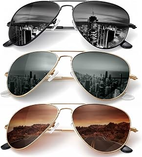 KALIYADI Classic Aviator Polarized Sunglasses for Men Women - UV400 HD Lenses, Glare Reduction for Driving & Outdoors