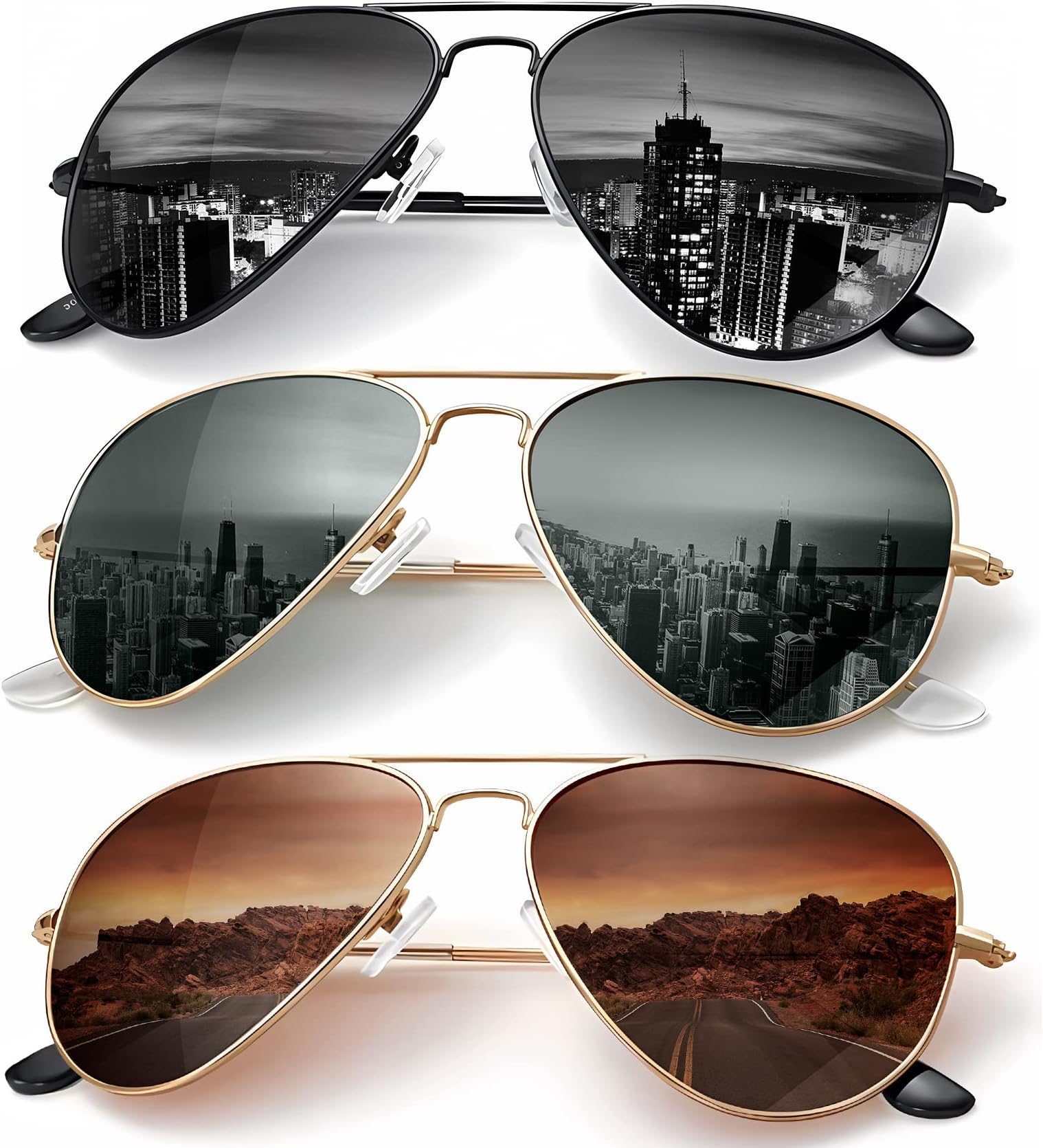 Classic Aviator Sunglasses for Men Women Driving Sun glasses Polarized Lens UV Blocking