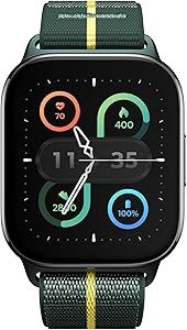 Moto Watch Fit with Moto AI (1.9″ OLED Display, 100+ Sports, GPS, HR Tracking, IP68, 5ATM, 16 Days Runtime) Trekking Green