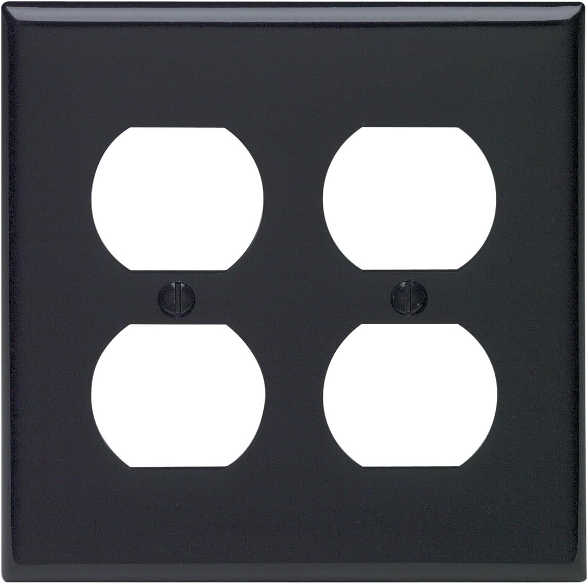 Leviton 2-Gang Black 2-Duplex Outlet/Receptacle Nylon Standard Wall Plate, 1-Pack, 80716-E