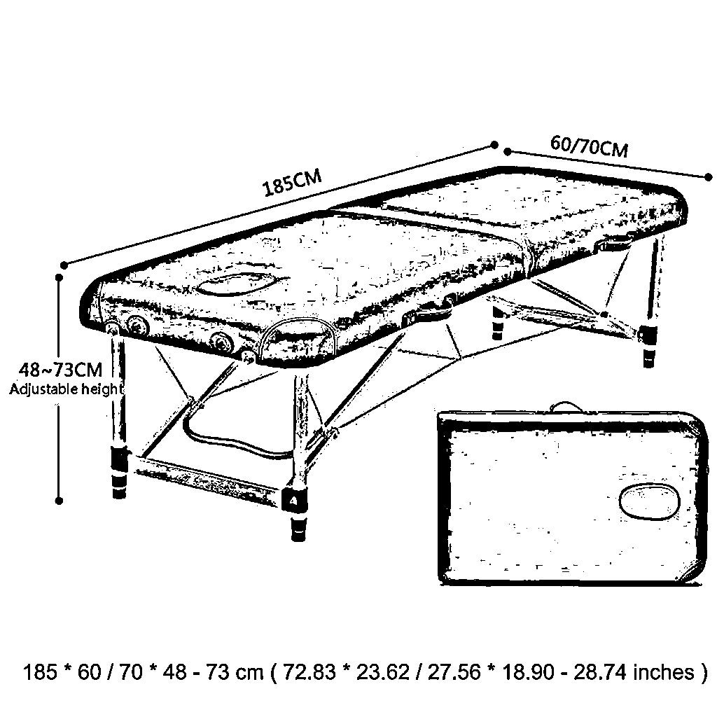 Mesas de SPA Mesas de Masaje Cama de Masaje Plegable Elevación Ajustable Terapeuta móvil Belleza Fisioterapia Cama de Tatuaje Sofá Cama portátil (Rojo 185 * 60 cm)