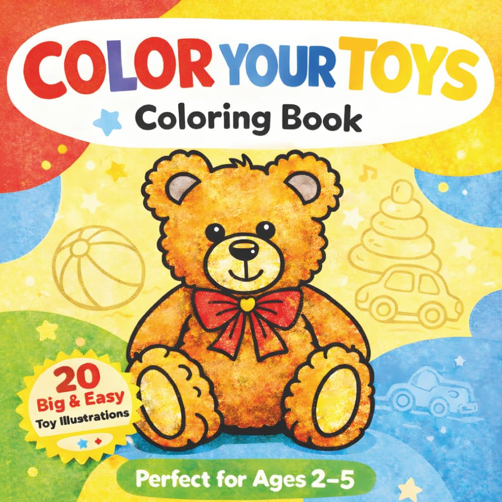 Color Your Toys: a Magical Toys Coloring Book for Kids: Fun & Easy Coloring for Little Hands