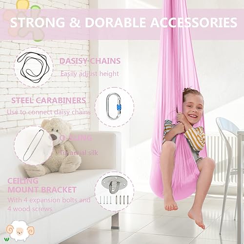 Miniatura 3 de Columpio sensorial  Columpio giratorio de 360 para interiores para niños con autismo, TDAH y trastornos de procesamiento sensorial, columpio