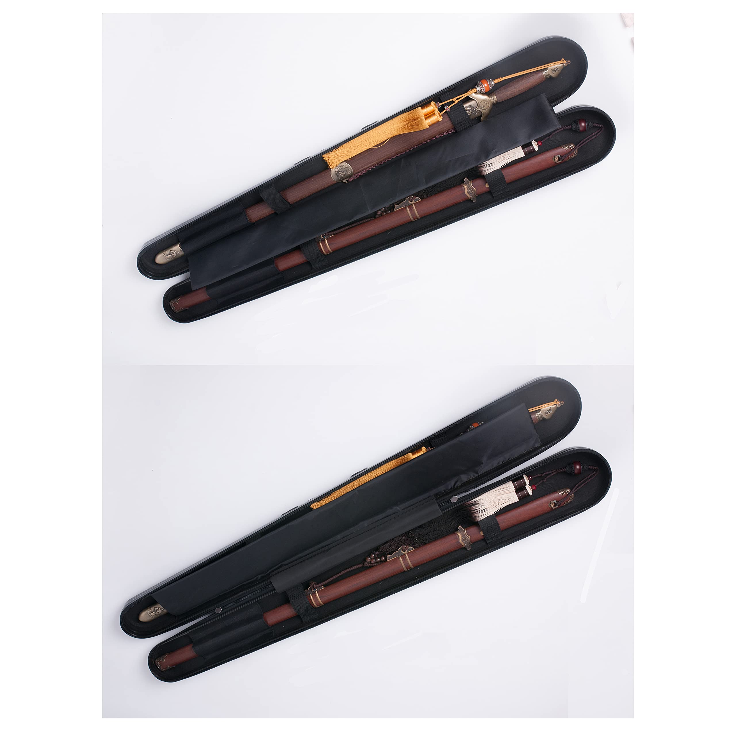 Eforlife Sac de rangement pour épée avec sangle - Sac de transport pour épée de samouraï Katana Bokken - Grande taille - Sac de transport (fond en cuir avec sangle arrière