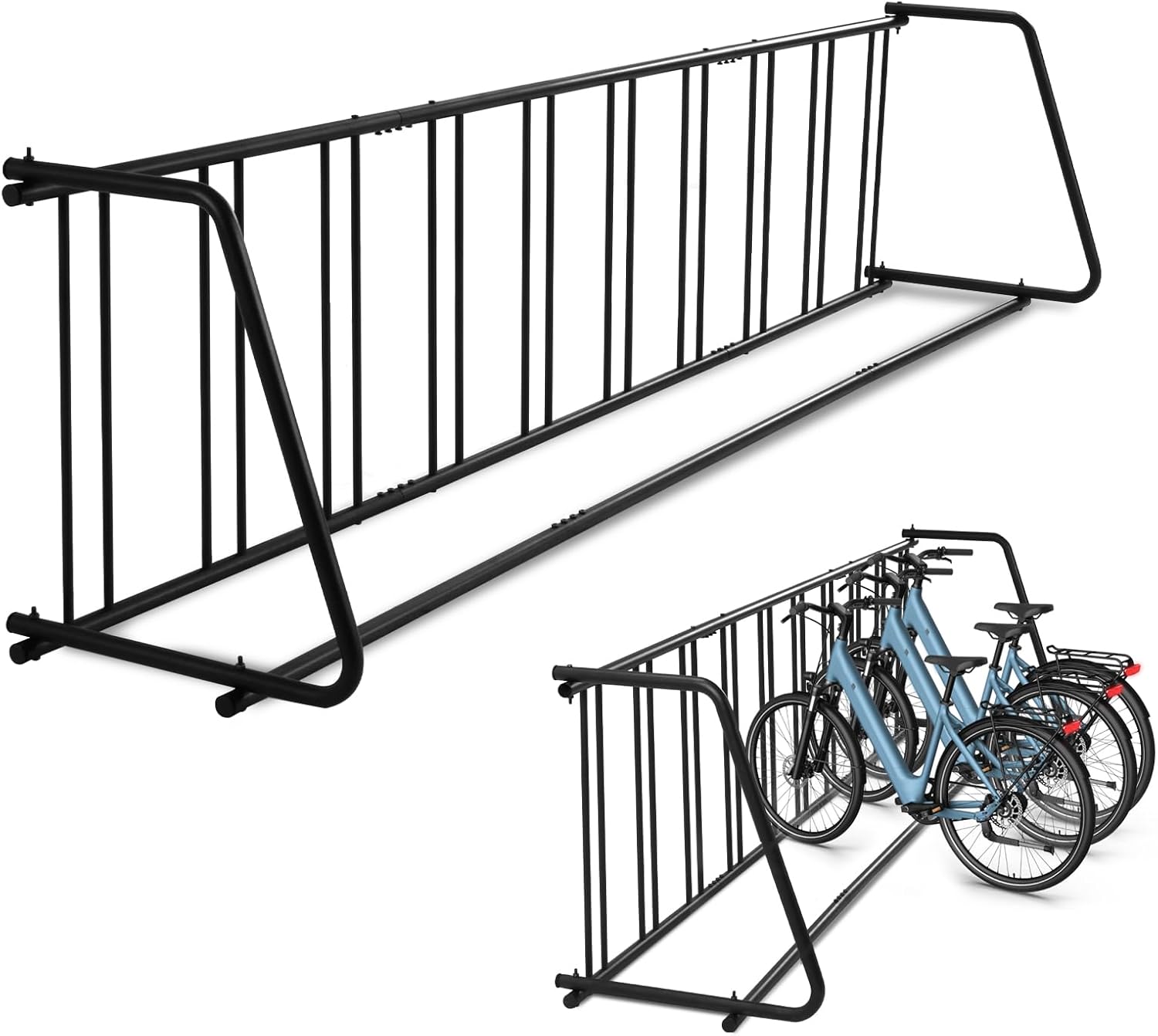 Commercial Floor Bike Rack Stand Dual Sided Outdoor Parking Rack 10 Holders Capacity Bike Storage Holder Fits 12-29in Tires for Front Yards Stores Schools Storefronts Workplace