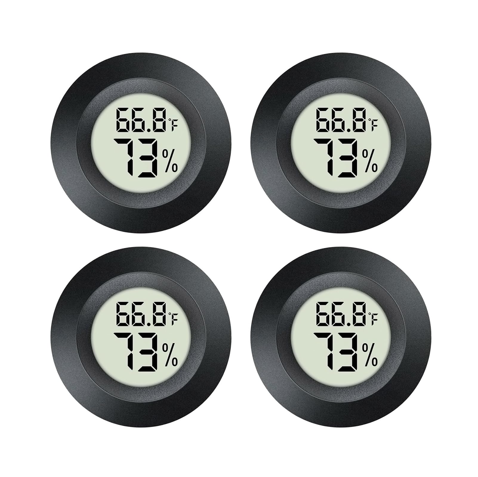 Conjunto de 4 Mini Higrômetros E Termômetros Redondos para Ambientes Internos E Externos,