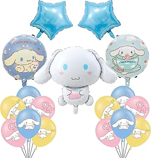 Cinnamoroll Birthday Decorations, 17PCS Anime Foil Balloons Party Balloons, Kawaii Cartoon Theme Birthday Party Supplies For Girls Party Supplies Party Decoration Favors Foil Balloon Set