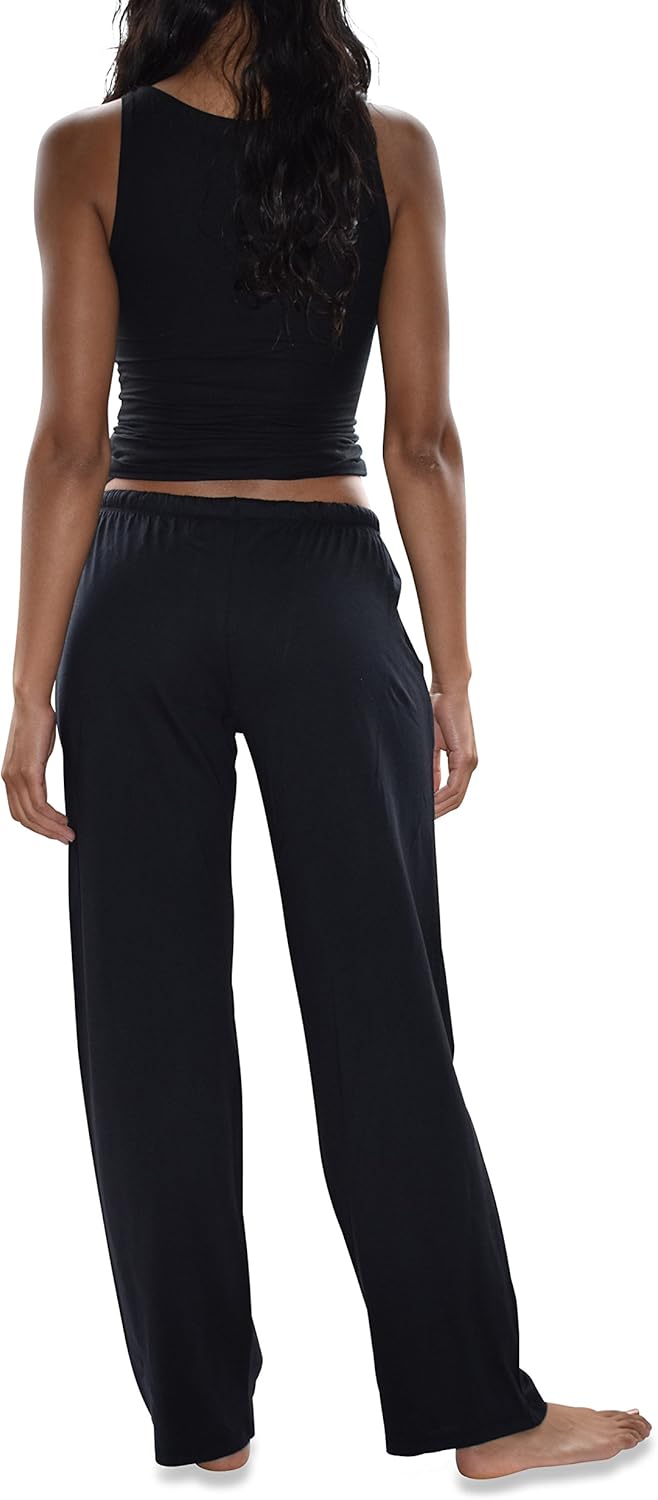 Sexy Basics Women's Soft Flex 100% Cotton Knit Pajama Pants | Lounge Sleep Bottoms | Drawstring & Pockets| Multi Packs - Image 4