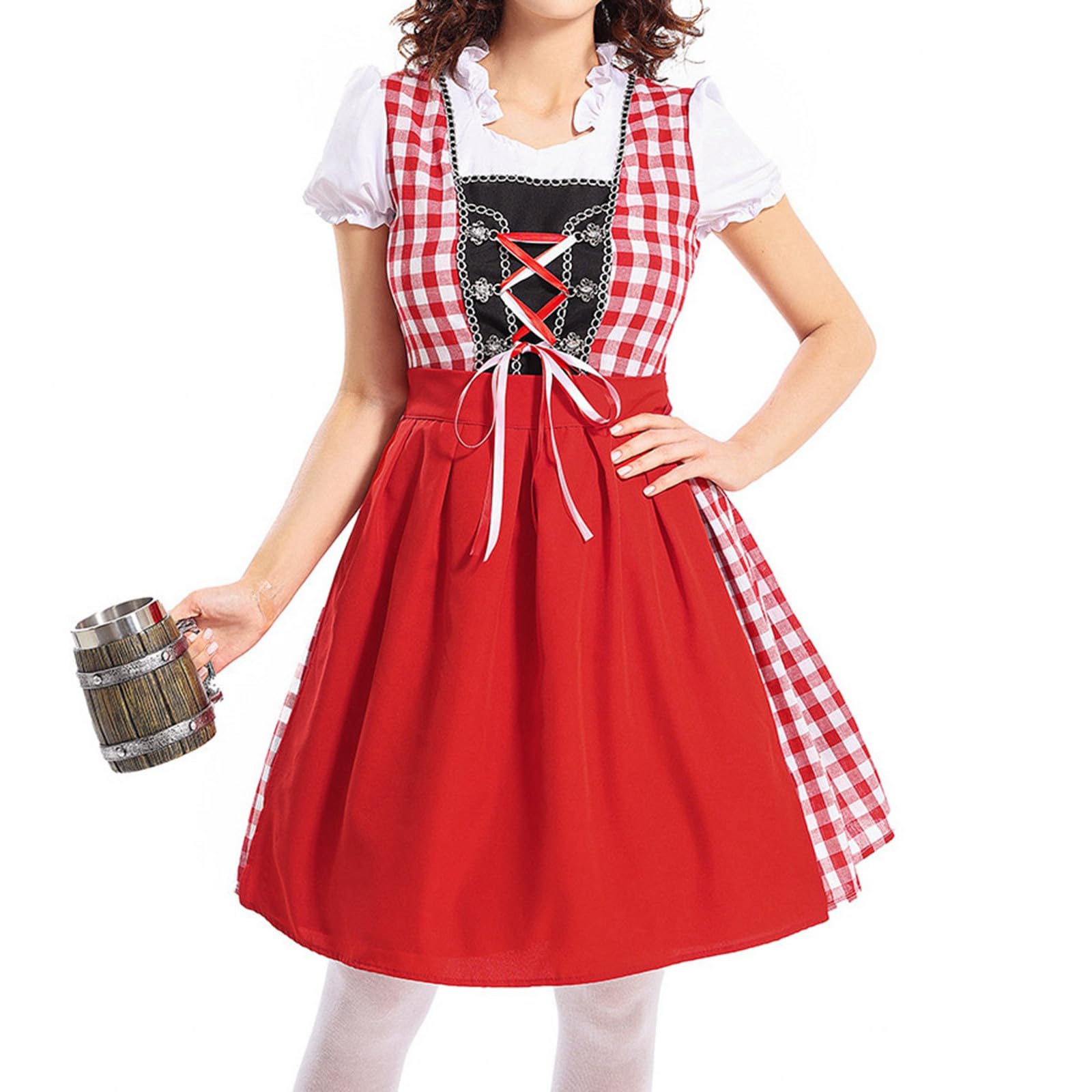 Generisch 2026 Bayerische Nationaltracht Rot Kariert Oktoberfest