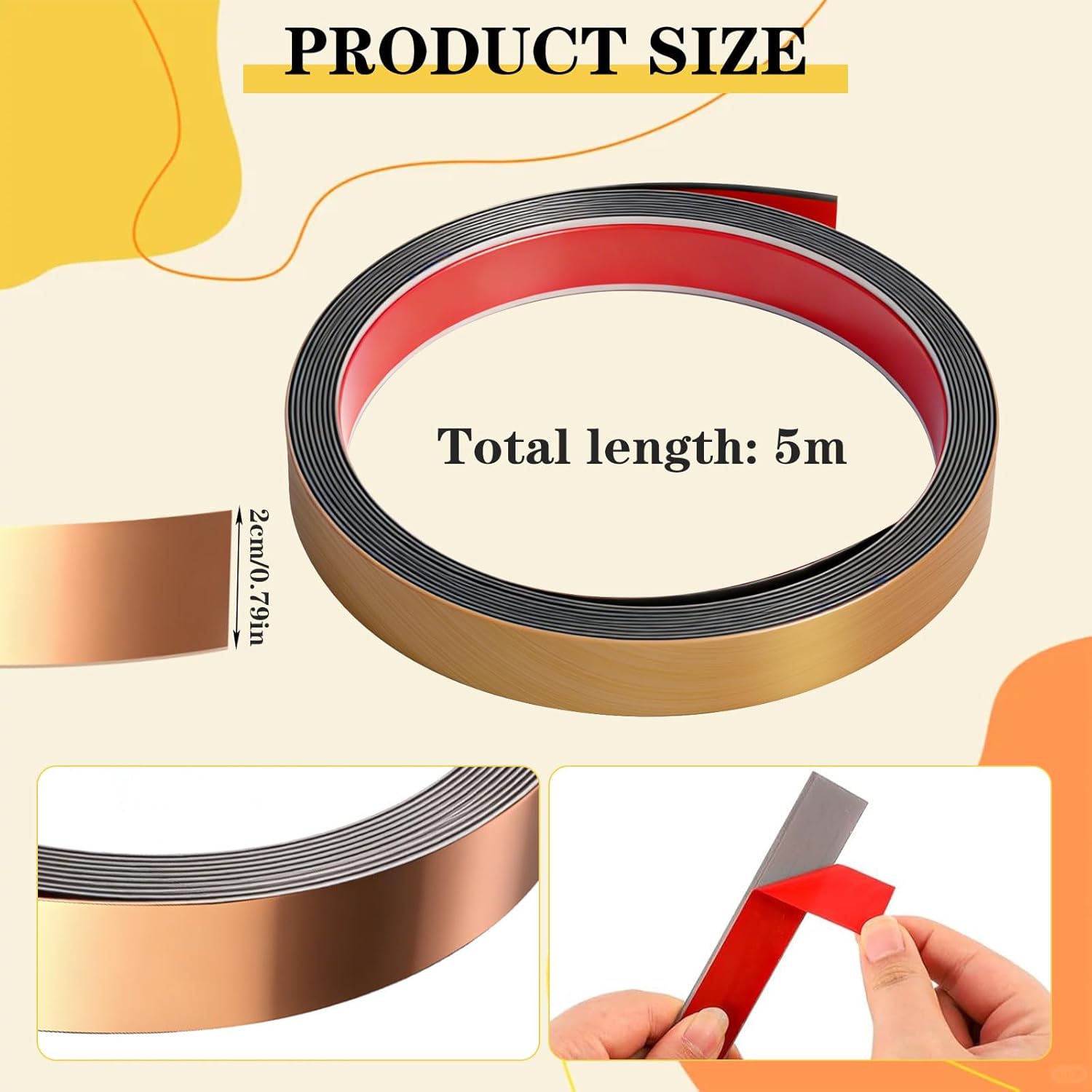 5 m Decorative Strips, Ceiling Mouldings, Self-Adhesive Stucco Strips, Stainless Steel Decorative Strips, Silver Mirror Strips, Self-Adhesive Wall Strip for Toilet, Tile Edge, Wall Corner, Skirting