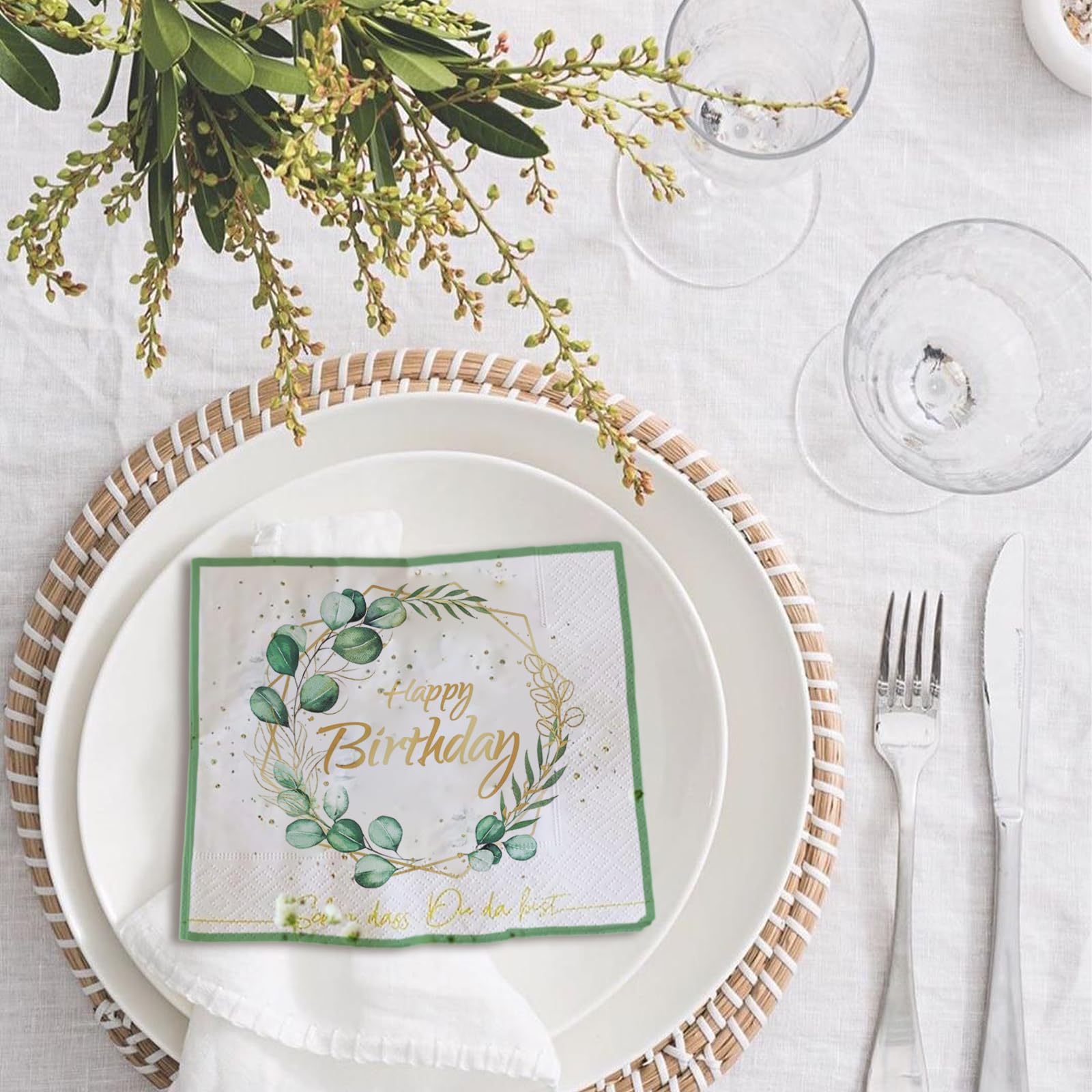 Lot De 60 Serviettes En Papier Happy Birthday, 33 X 33 Cm, Pour Homme