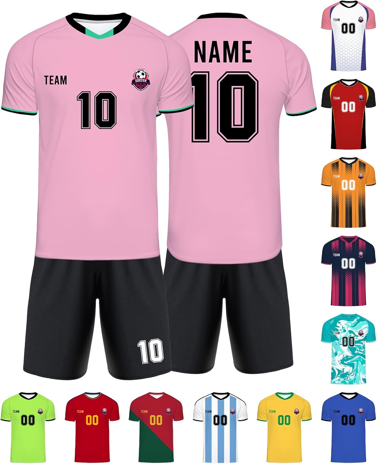 Custom Soccer Jersey Personalized Team Name Number Sports Shirt