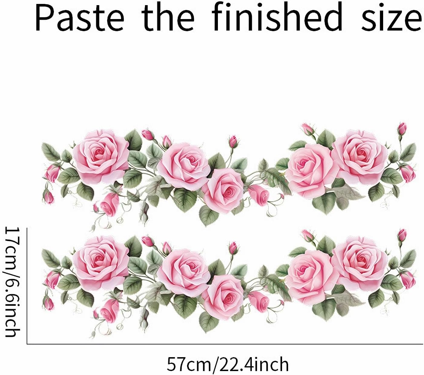 Pink Siren Rose Flower Vine Wall Stickers, sacinora Floral Art Botanical Wall Decals Removable Vinyl Peel and Stick for Furniture Door Living Room Bedroom Nursery Decorations - Image 4