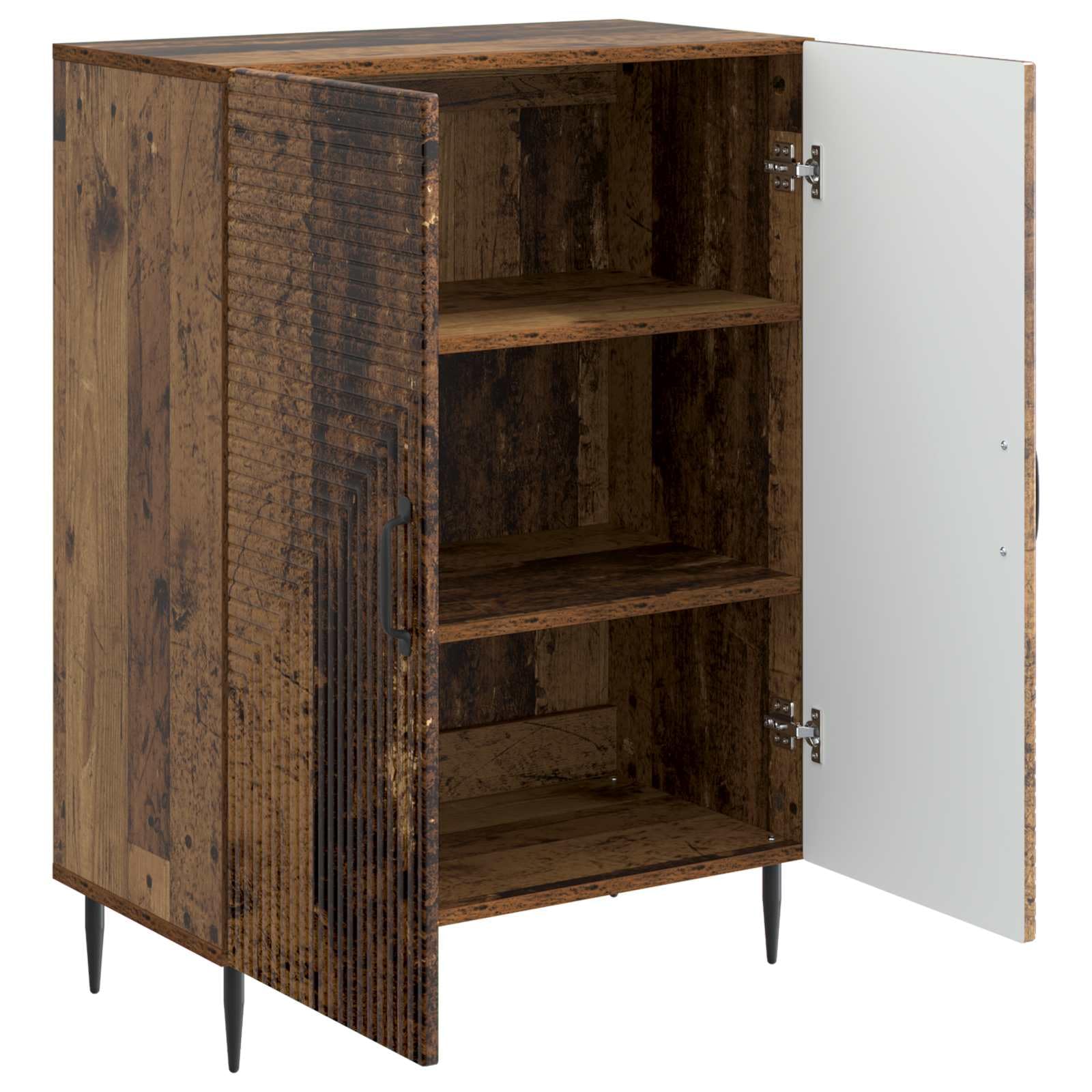Générique Credenza in legno di Ingenierie, 66 x 34,5 x 89,5 cm | Stoccaggio vasellame, porte 90°, piedi in metallo nero, stile vintage, facile da pulire