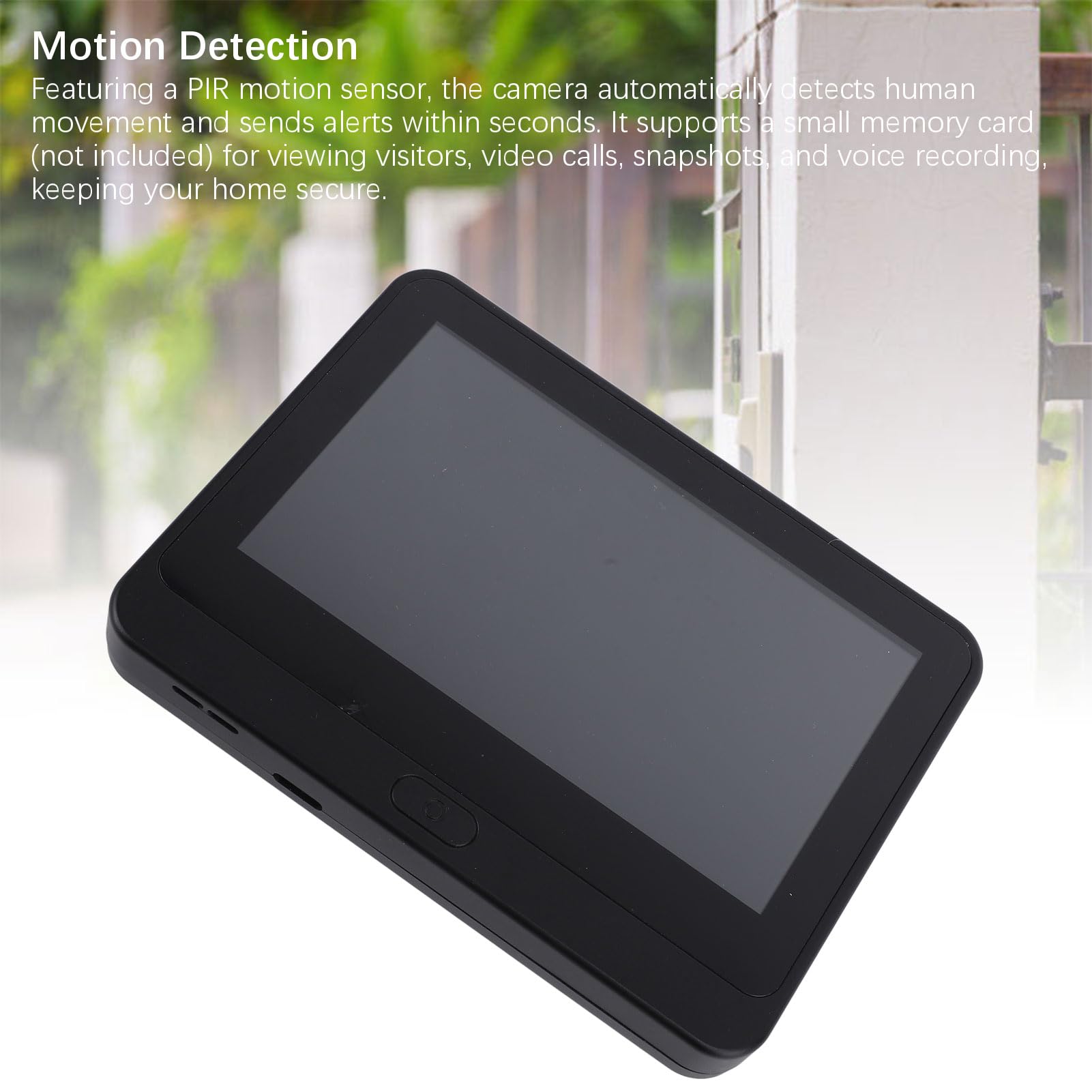 YWBL-WH Video-Türspion-Kamera, Nachtsicht, Video-Türspion, Elektronische Türspion-Türklingelkamera, 1080P HD, Kabelloser Monitor, Türspion mit 4,3-Zoll-TFT-LCD-Bildschirm (BLACK)