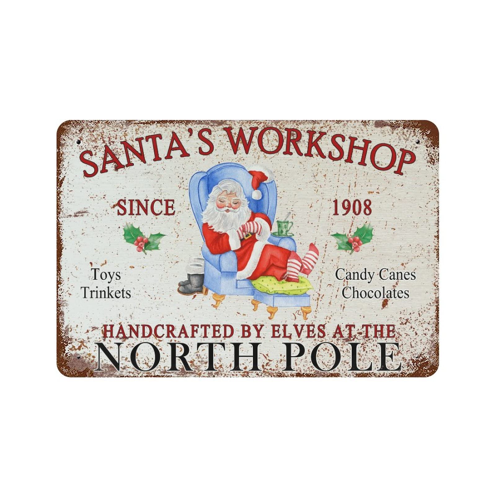 Panneau de Noël intérieur et extérieur Santa's Workshop