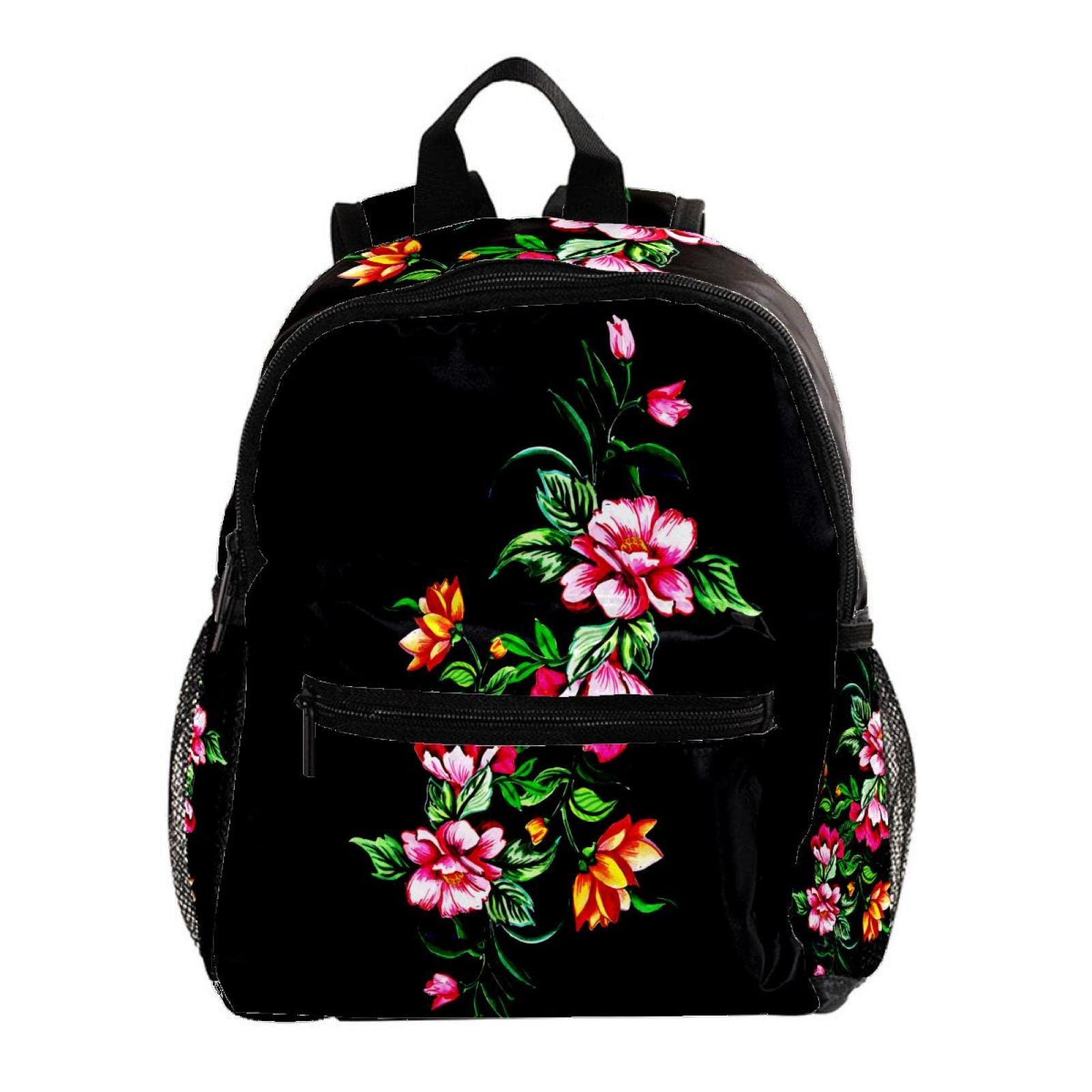 Sac à dos pour garçons et filles 30 cm imprimé fleurs multicolore
