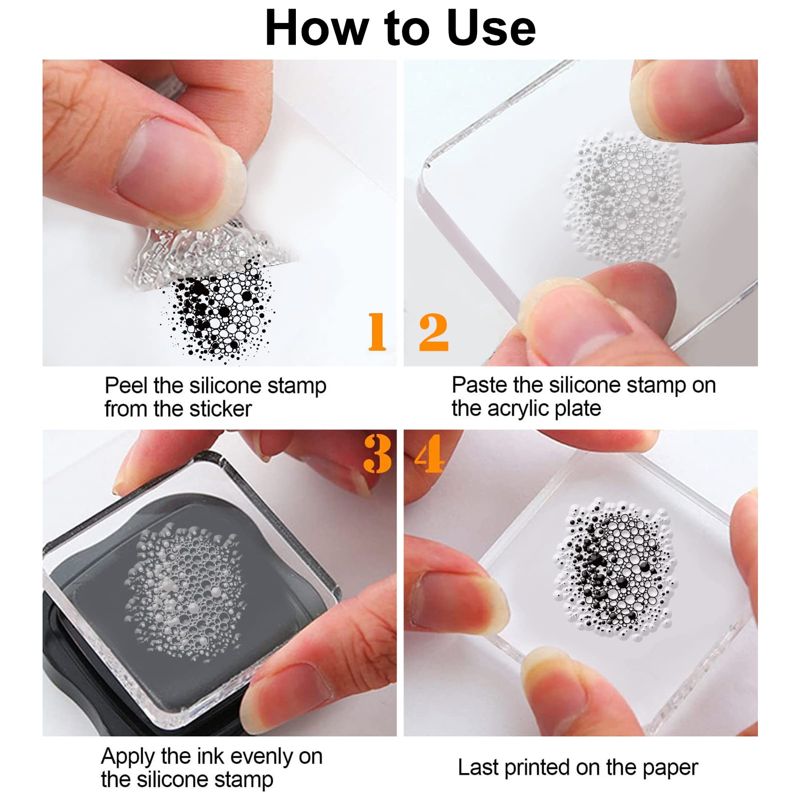 GLOBLELAND Textures Clear Stamp Decorative Points Bubbles Silicone Transparent Stamp Seal Card for DIY Scrapbooking Cards Making Photo Album Decorative - Image 3
