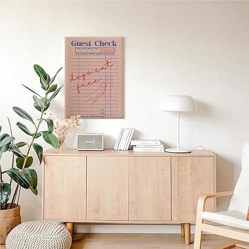 Miniatura 6 de Pósteres retro de cuadros de invitados divertidos que comen los perros sin cheques, lienzo de pared para los amantes de los perros y mamá,