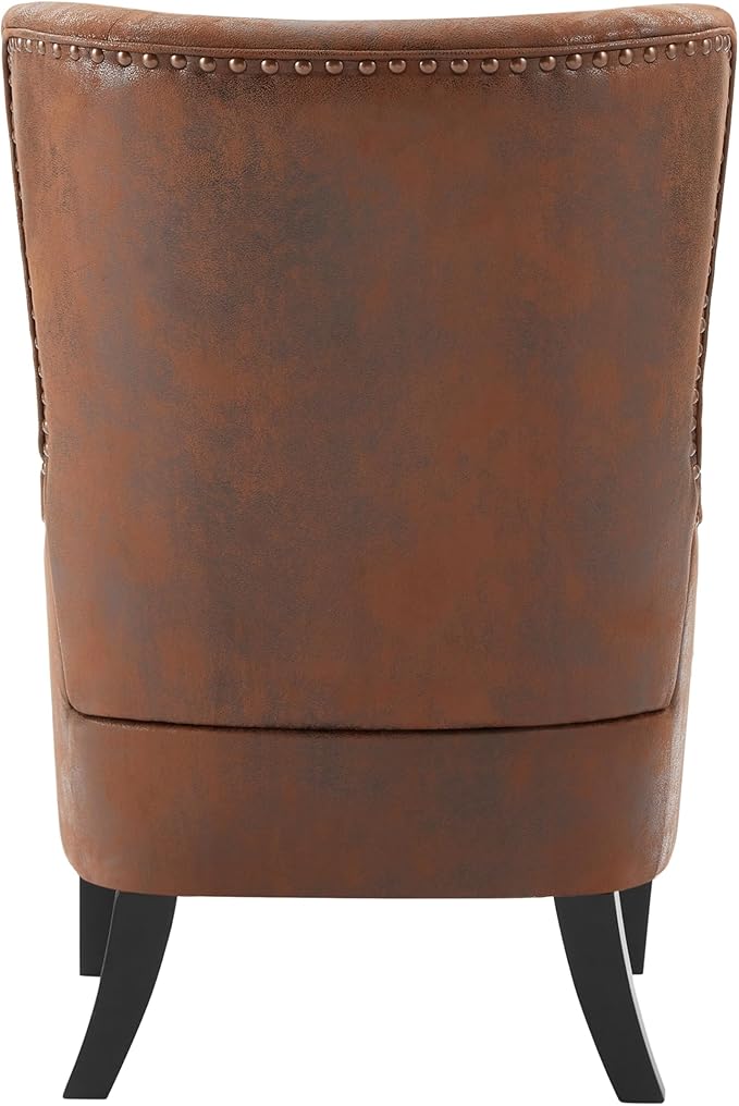 Sillón Club Tapizado Marrón con Tachuelas miniatura 10