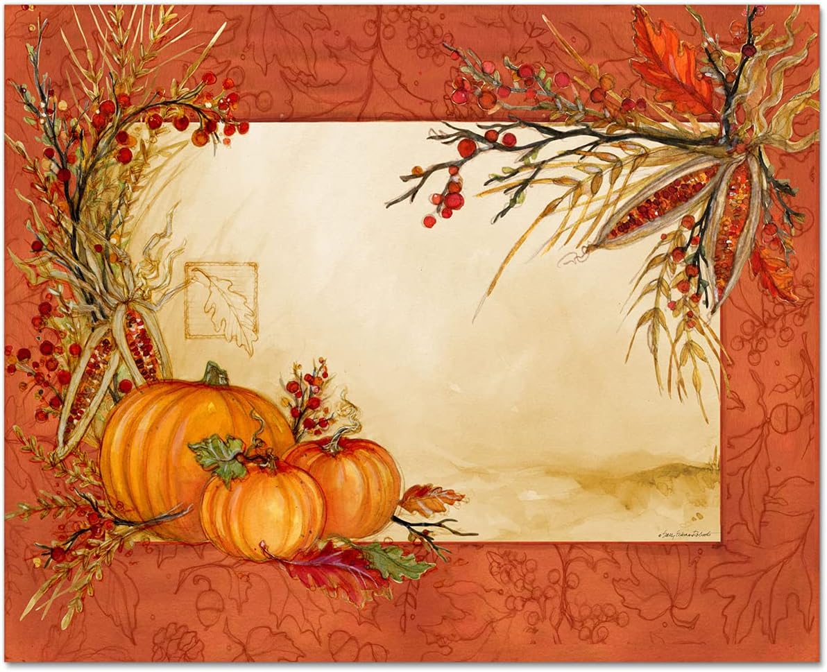 Autumn Harvest Rectangular Glass Cutting Board