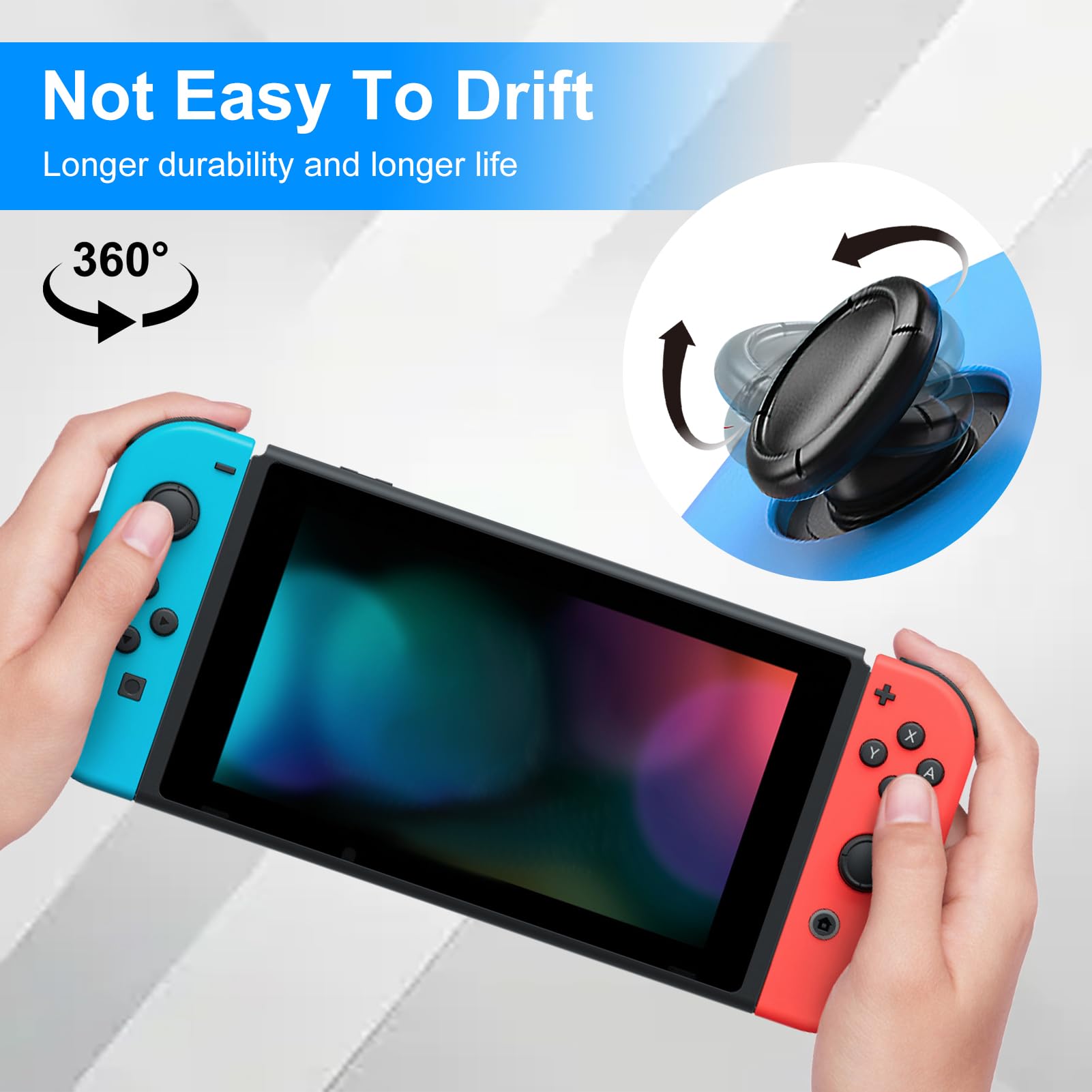 2 Piezas Joysticks 3D TMR de Repuesto para Mandos OLED Lite Joy-Con Kit Reparación Palancas Sin Deriva con Herramientas Incluidas