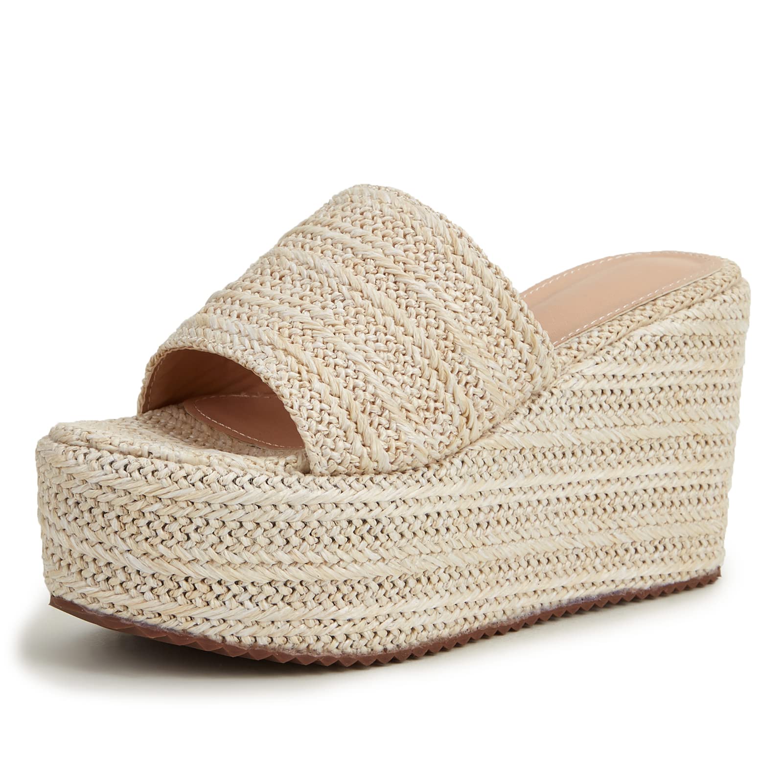 Women's Wedges Slide Sandals Outdoor Open Toe Platform Slippers Summer Espadrilles High Heel Sandals Beach Party Dress Shoes