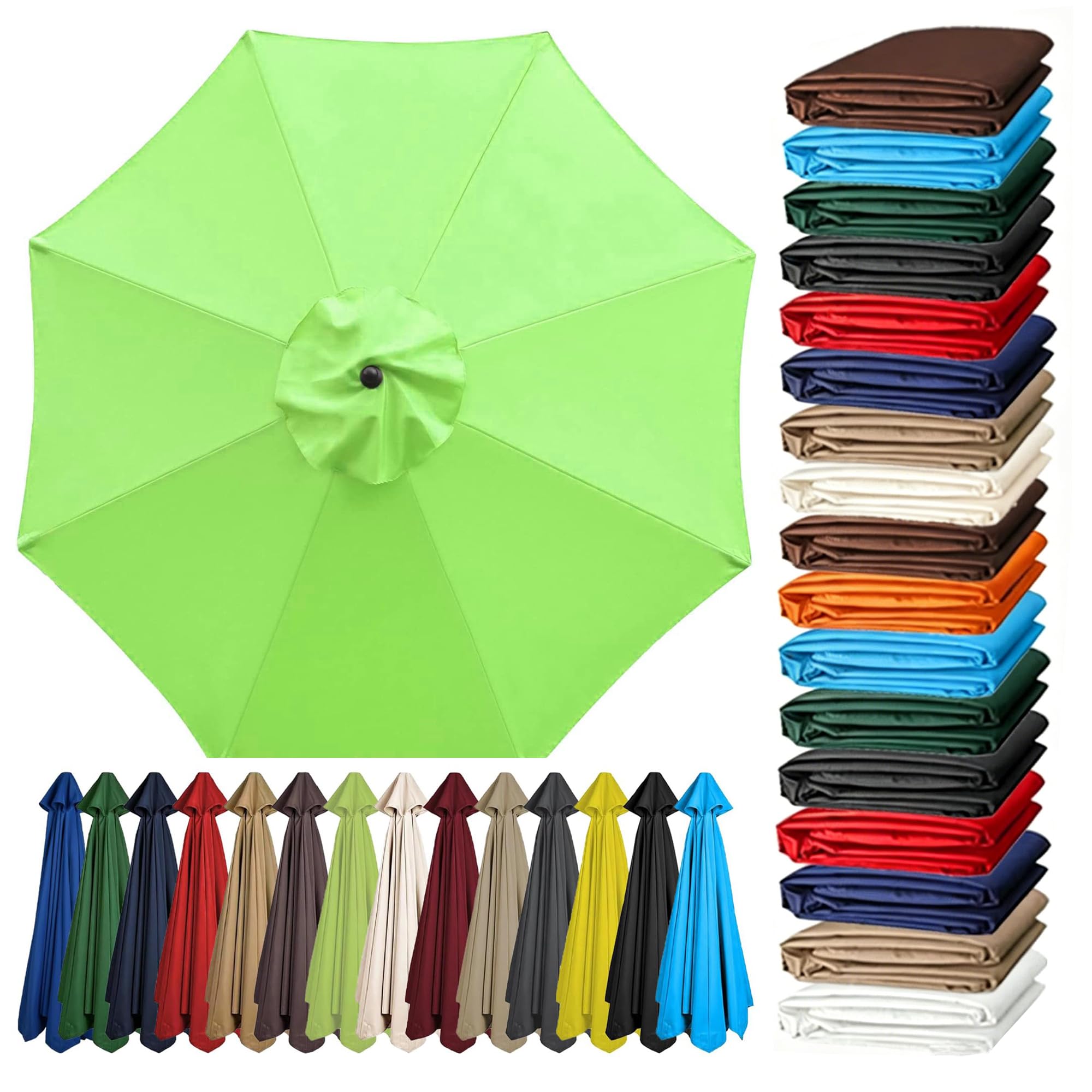 2m-3.5m 6/8 Arms Replacement Parasol Canopy,Garden Umbrella Replacement Cover,Patio Replacement Cover For Garden Parasol Umbrella Canopy,Replacement Fabric,Weatherproof Patio Parasol Umbrella