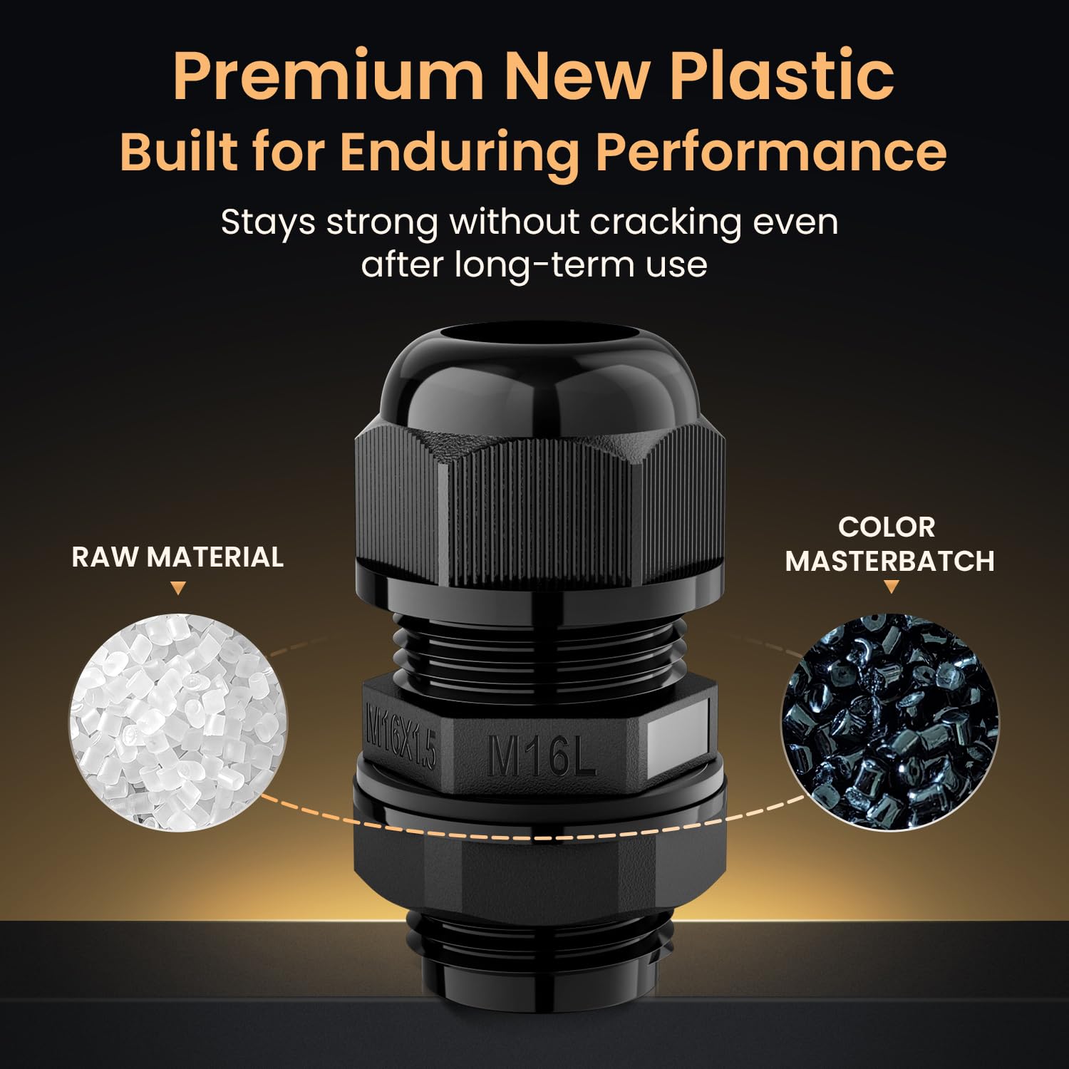 Waterproof Cable Glands - 50 Pack M16L -3