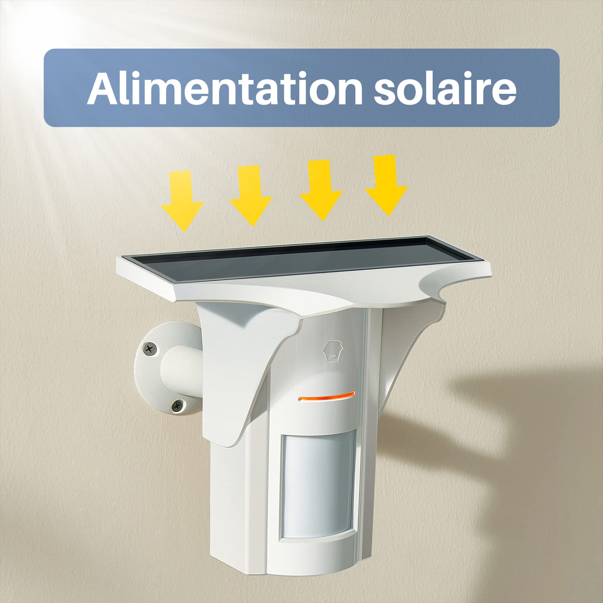 Chuango PIR-926 Détecteur de Mouvements PIR sans Fil pour Extérieur à Energie Solaire- Sirène Capteurs Infrarouge pour Système d’Alarme Maison - Angle 110° et Portée de Détection 8m