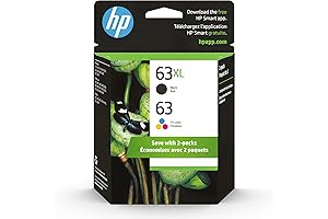 63XL Black High Yield Original Cartridge & Tri-Color Original Ink Cartridge, 2 Pack