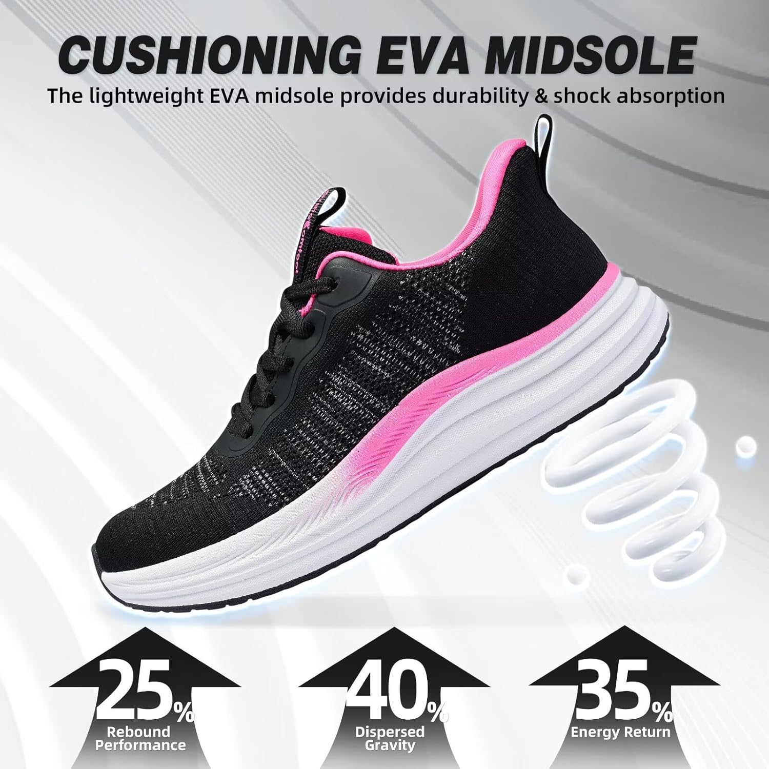 Women's Orthopedic Road Running Shoes: Comfortable Arch Support Plantar Fasciitis Orthotic Sports Sneakers, Supportive Casual Outdoor Work Tennis Walking Shoes for Foot Heel and Pain Relief