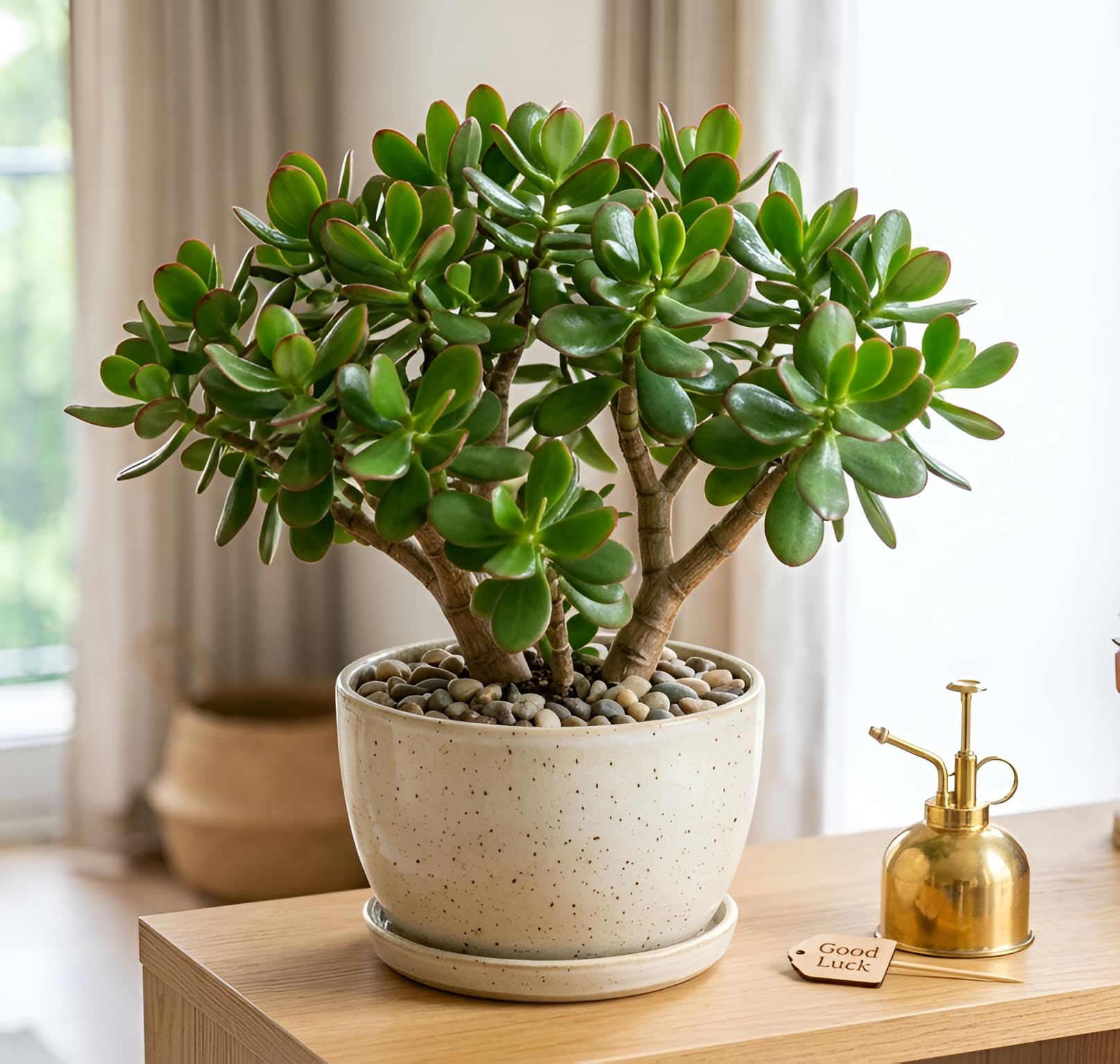 Live Good Luck Jade Plant | Crassula Ovata Succulent with Pot | Indoor Plant || pack of 1-image-17
