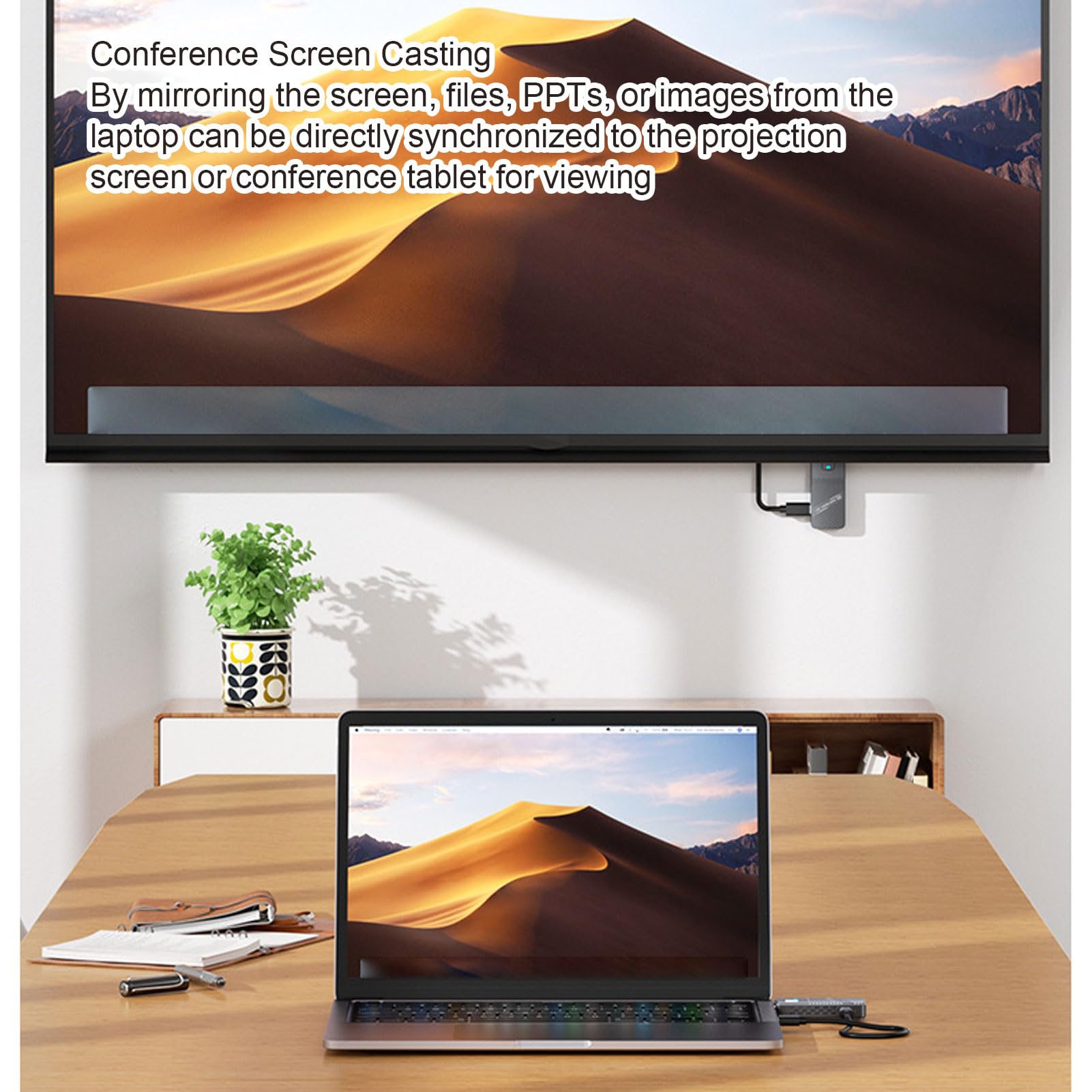 Tosuny Trasmettitore e Ricevitore HDMI Wireless USB C 50M, Decodifica 4K Uscita 1080P 60Hz, Adattatore Display Wireless 2.4/5G per lo Streaming di Video e Audio Al Monitor da Tele