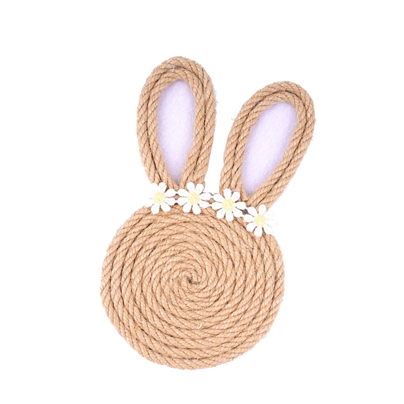 Bunnies Themed Drink Coasters Woven Rope Rabbits Shape Placemat for Easter Dining Table Decoration Spring Season Table Mats