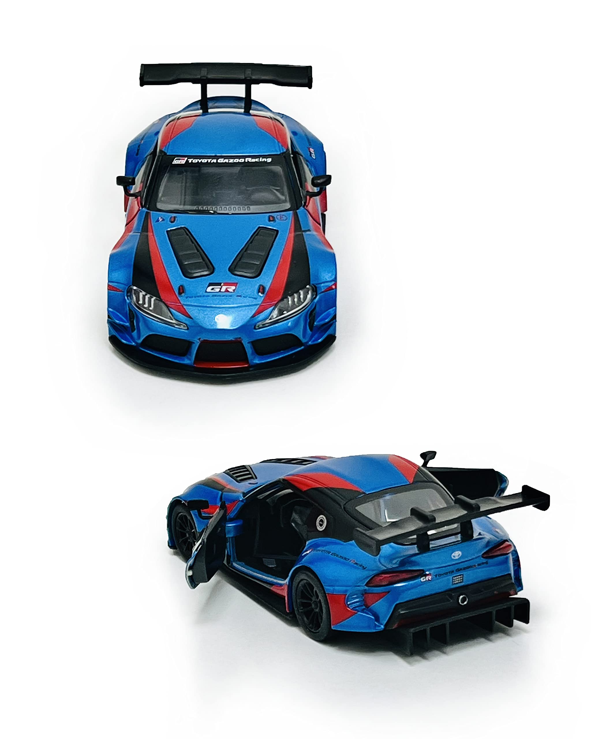 5'' Die Cast Metal Doors Openable Pull Back Action Racing Concept Toy Car for Kids (Blue)