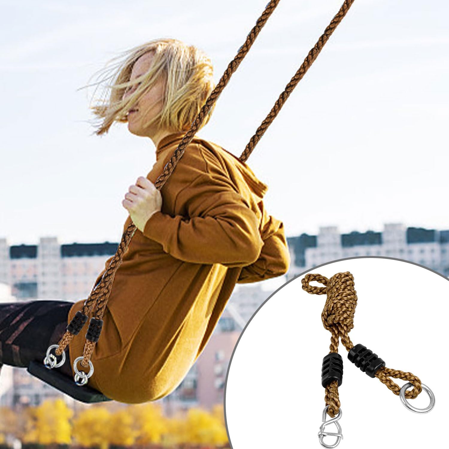 H2i Balançoire En Tissu Pour Bébé Avec Sangle De Maintien, Pour L'intérieur Et L'extérieur, Avec Mousquetons Pour Suspendre La Balançoire