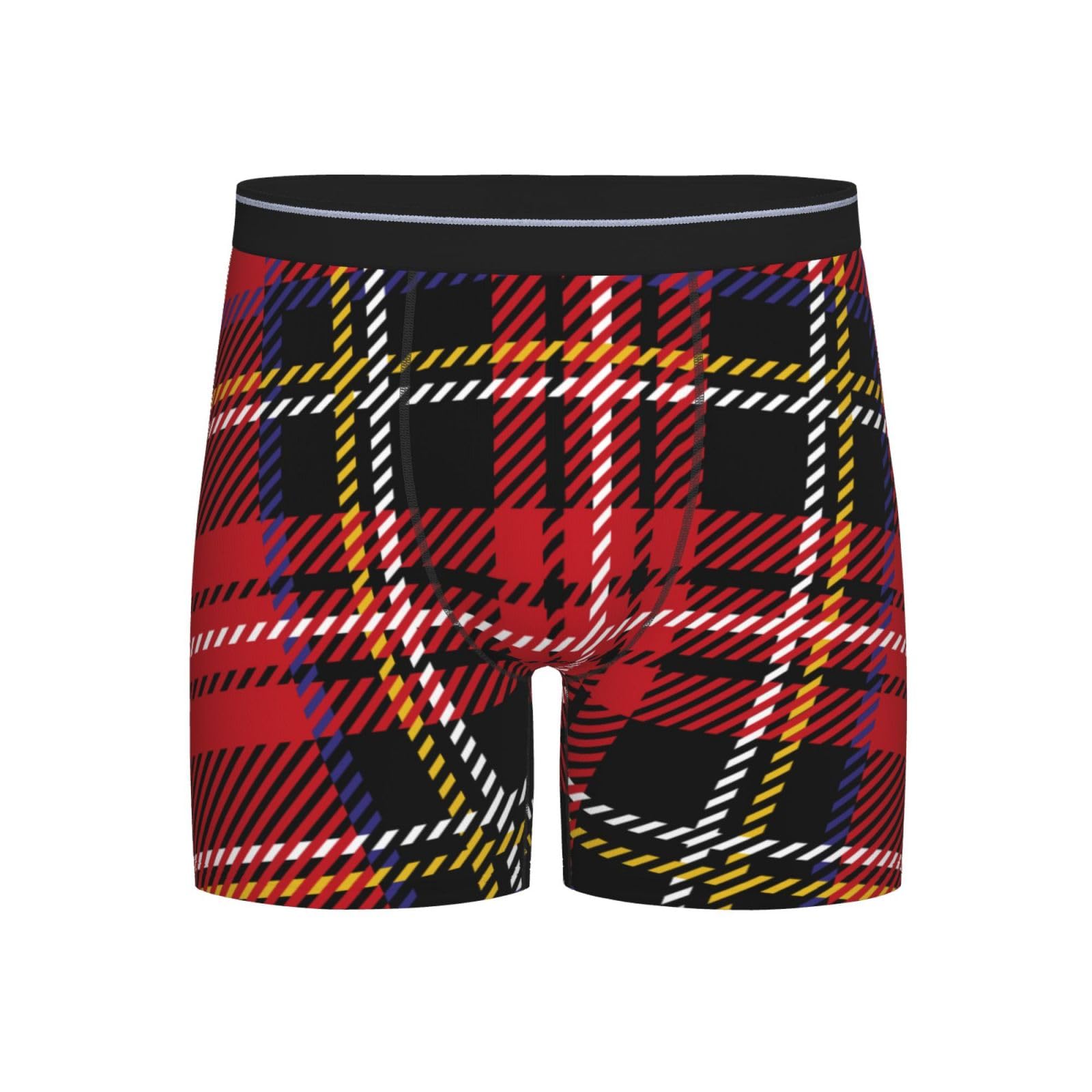 Aooedm Men's As Pic Royal Stewart Tartan Boxer Brief Breathable Underwear S-Xxl