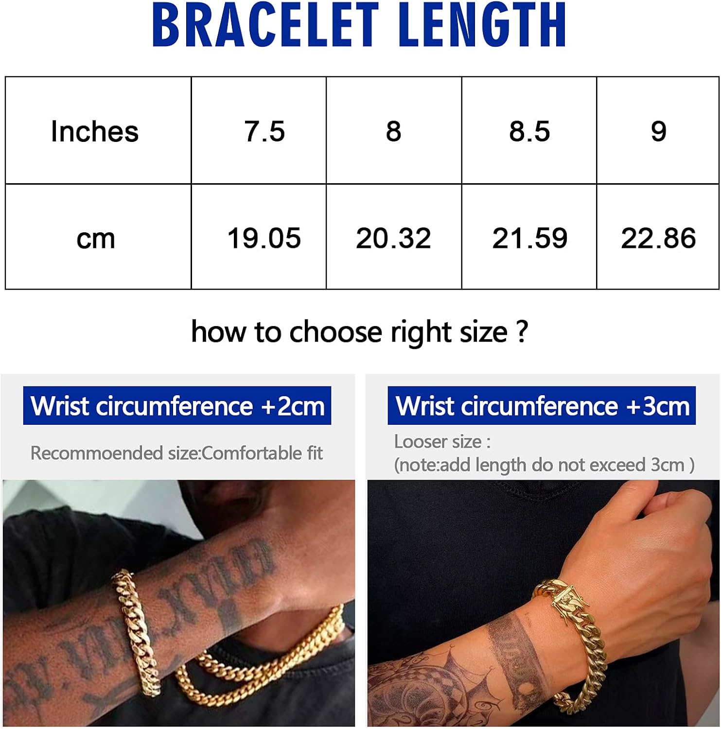 Cuban Link Bracelet for Men Women ,14k Real Gold Plated Miami Cuban Bracelet , 6-18mm Width ,8/8.5/9 inch Length Stainless Steel Bracelet,Stainless Steel Fashion Jewelry Bracelet- Send Gift Box(Father Day Birthday Valentine's Day Christmas Gifts) - Image 6