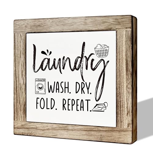 Laundry Room Decor, Laundry Steps Sign, Wash Dry Fold Repeat