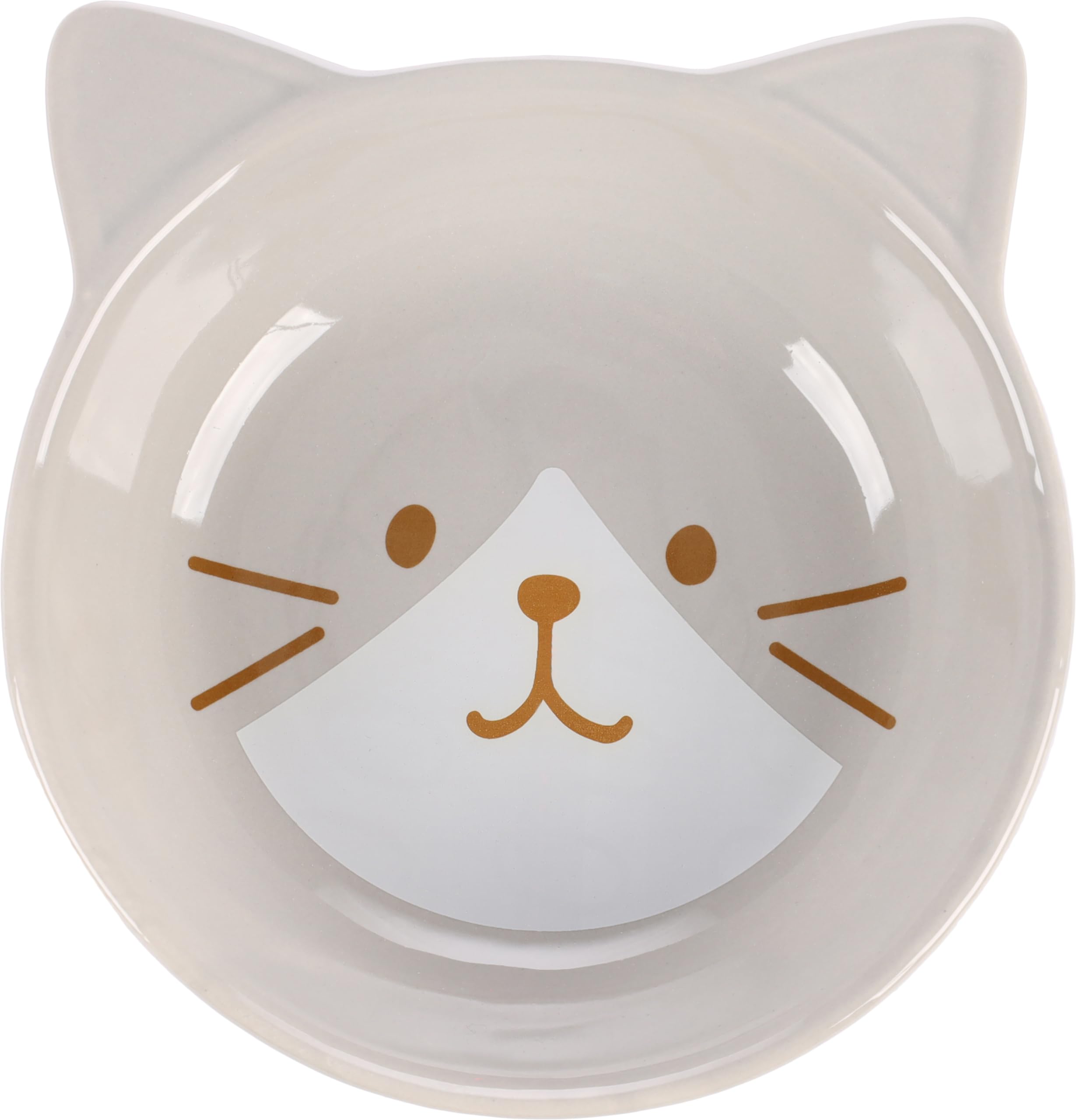 Ciotola per Cibo E Acqua Gatto KAPO Ceramica Grigio Rotonda 280ML 13,5x4CM